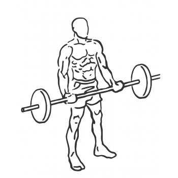 Wide Grip Standing Barbell Curl - Step 1