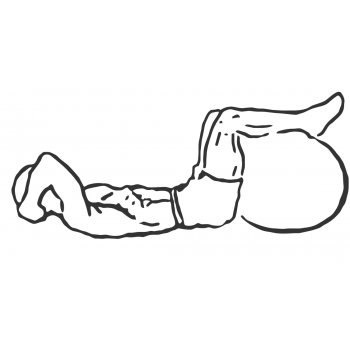 Crunch - Legs On Exercise Ball - Step 1