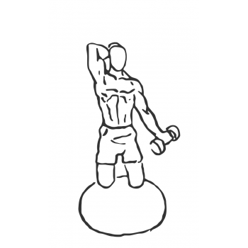 Bicep Curls with Overhead Extension Kneeling on SB - Step 1