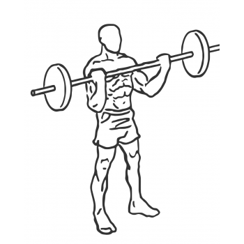 Wide Grip Standing Barbell Curl - Step 2