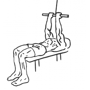 Lying Close-Grip Bar Curl On High Pulley - Step 1