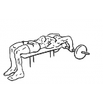 Lying Close-Grip Barbell Triceps Extension Behind Head - Step 1