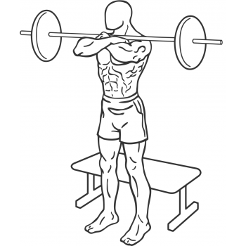 Front Barbell Squat To A Bench - Step 1