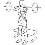 Front Barbell Squat To A Bench - Step 1
